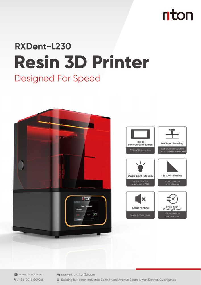Riton RXDent-L230 resin 3D printer